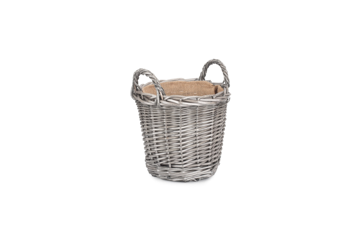 Round Lined Wicker Log Basket Small