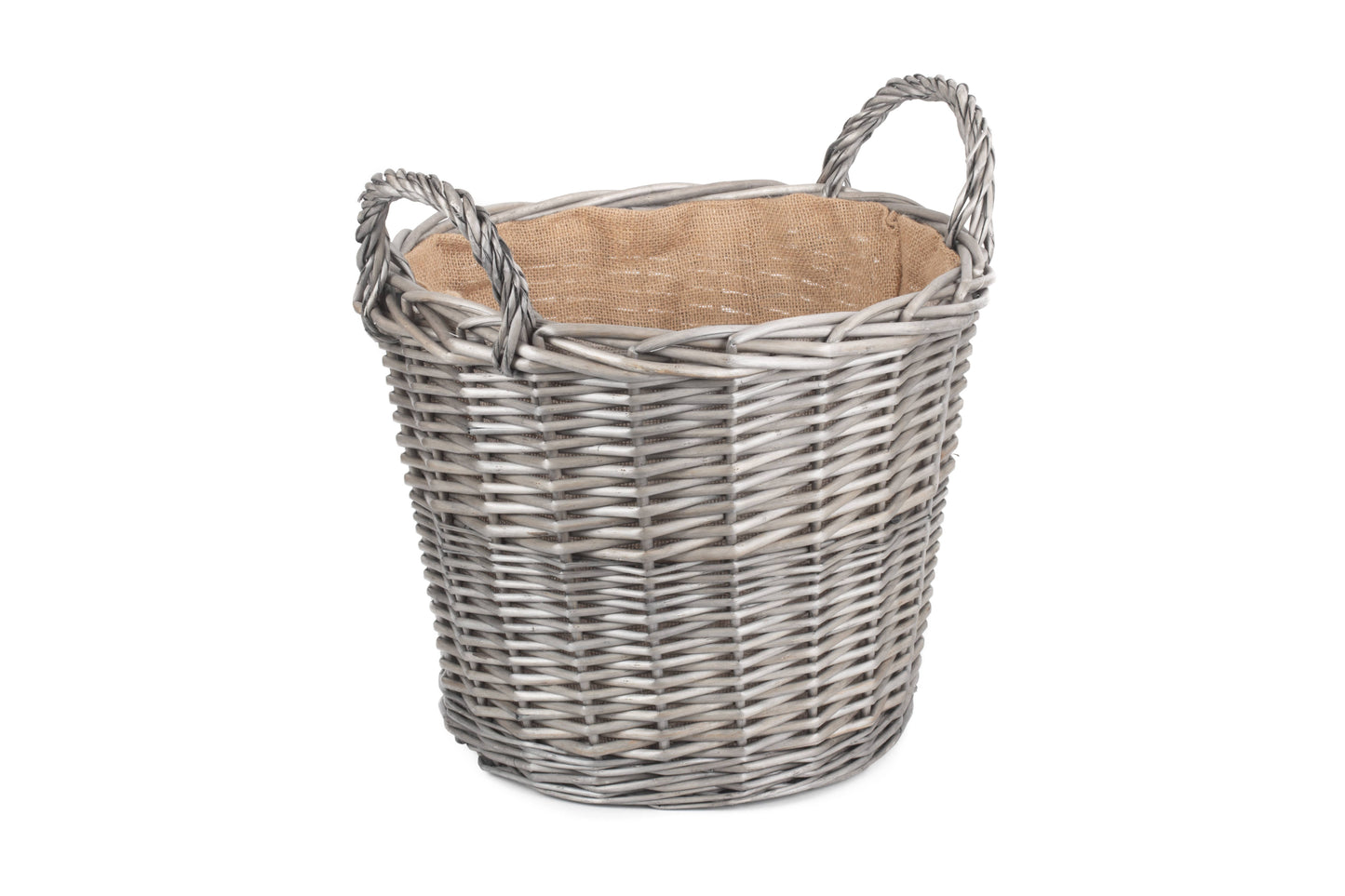 Round Lined Wicker Log Basket Large