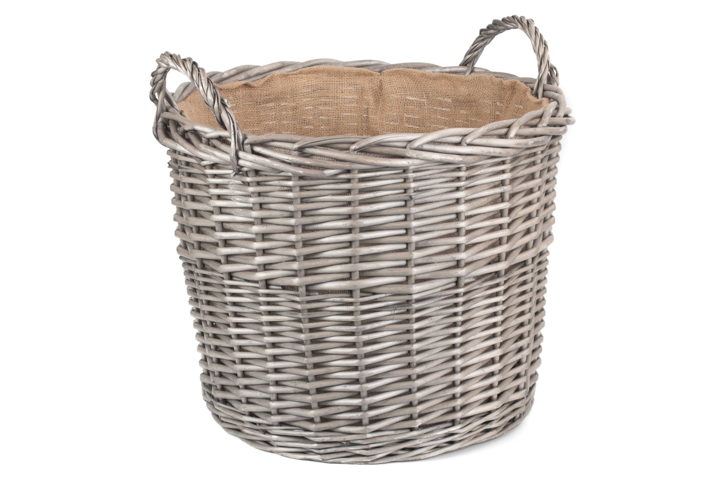 Round Lined Wicker Log Basket Extra Large