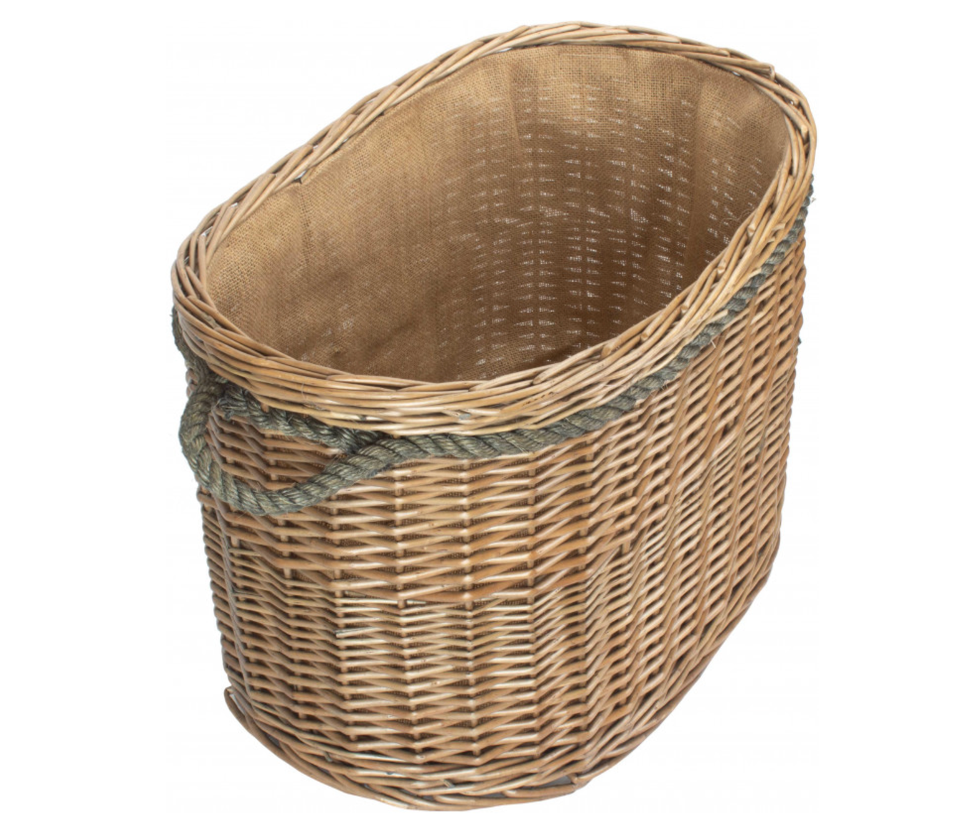 Large Oval Rope Handled Log Basket