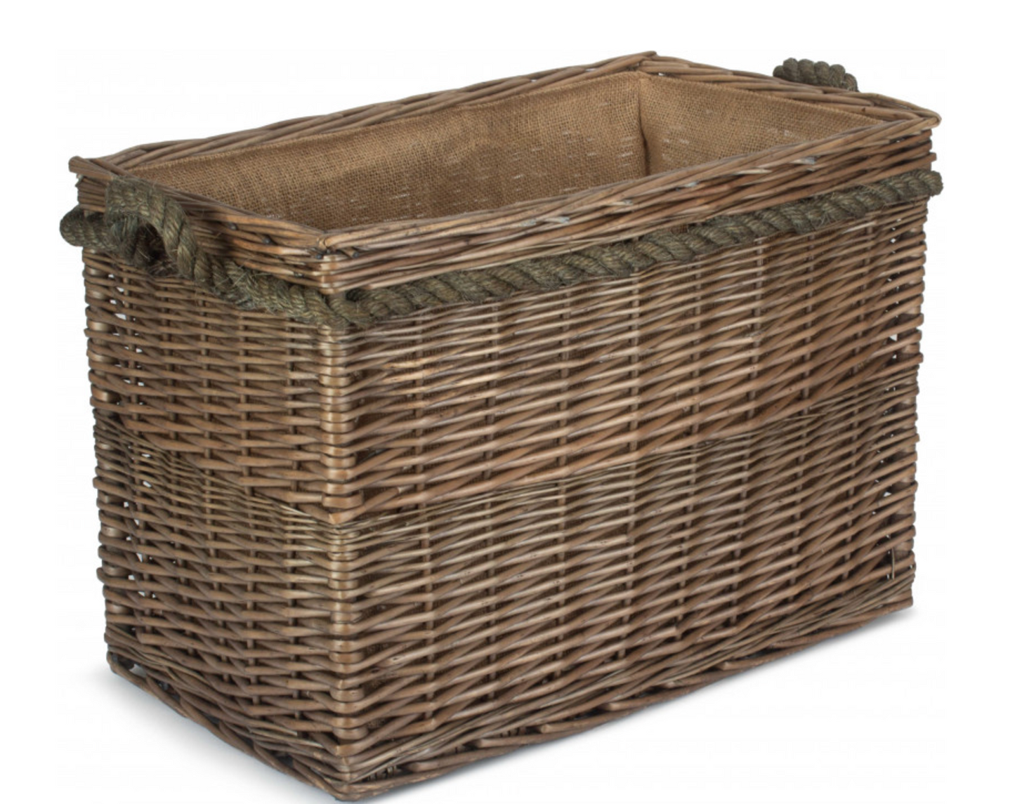 Medium Rectangular Rope Handled Log Basket