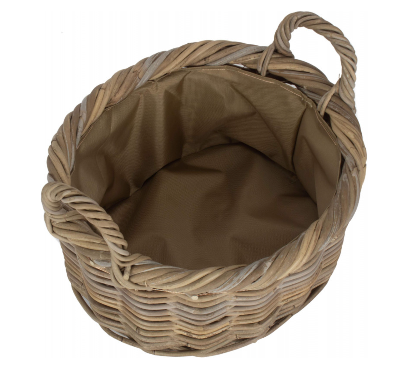 Size 1 Oval Rattan Storage Basket With Cordura Lining