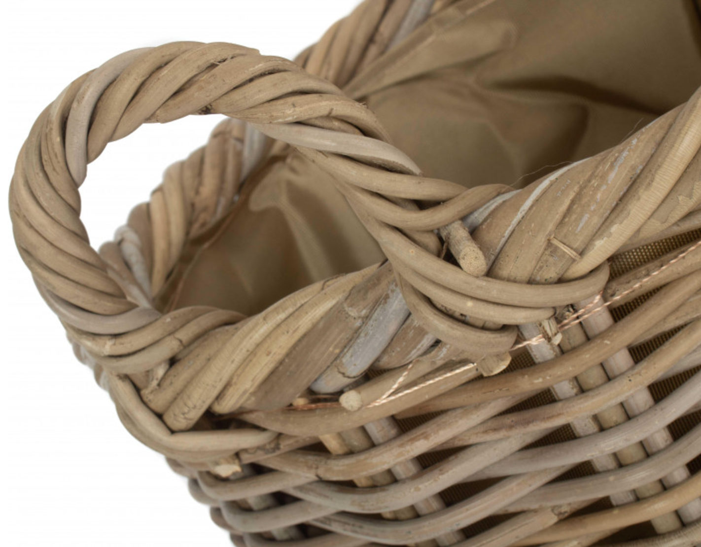 Size 1 Oval Rattan Storage Basket With Cordura Lining