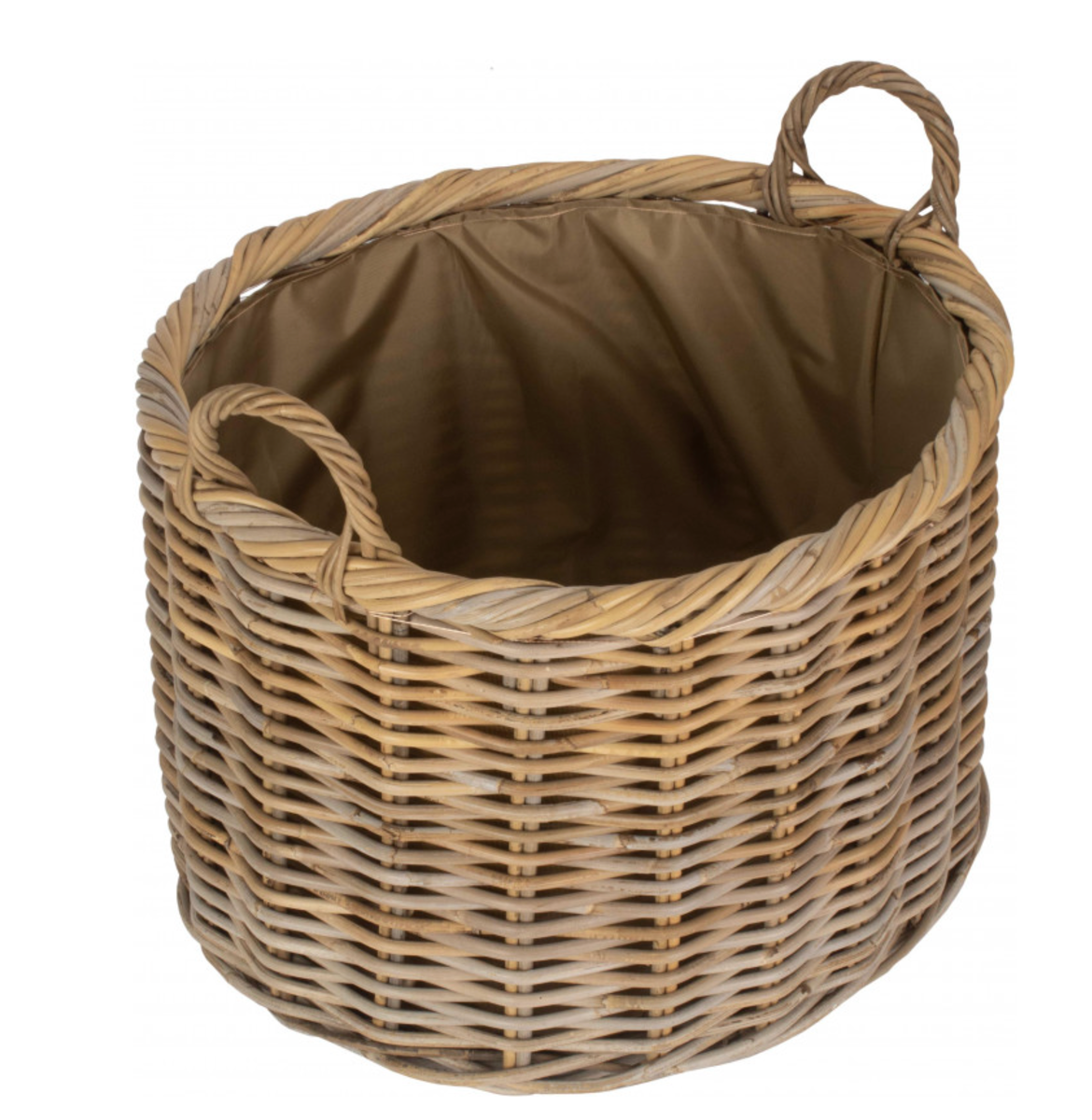 Large Oval Rattan Storage Basket With Cordura Lining